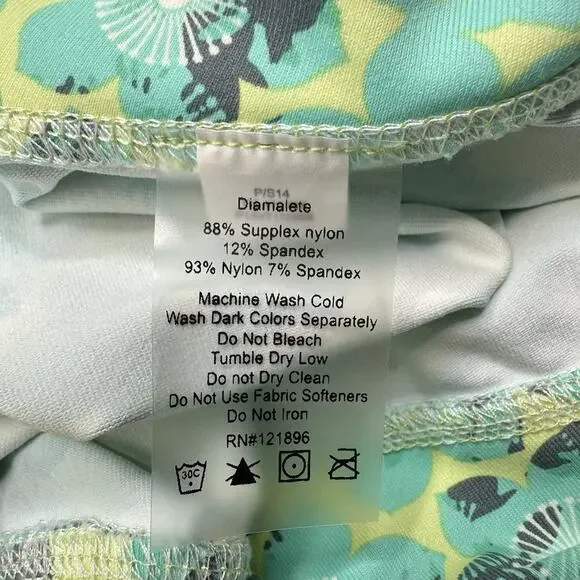 Title Nine Skirt Womens XL Diamalete Green Mint Floral Zip Pockets Golf EUC - Picture 7 of 8